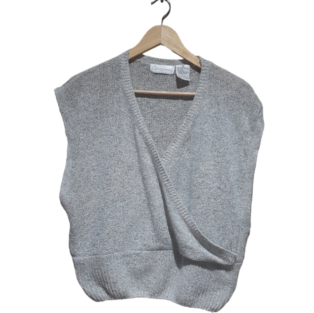 Conspiracy Vintage Women's Size Medium Silk Angora Blend Sweater Vest in Gray